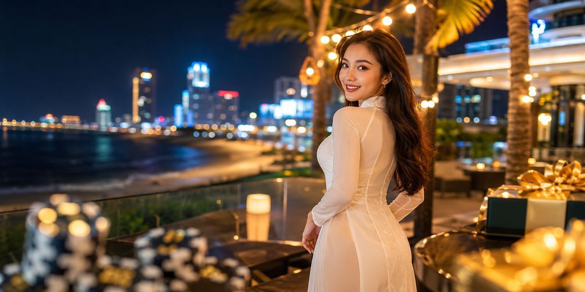 Người chơi casino tại Đà Nẵng mặc áo dài truyền thống
