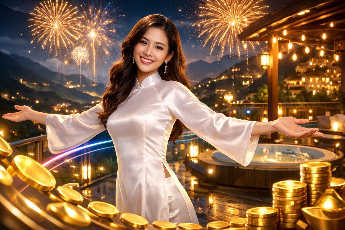 Người dùng nhận cashback và ưu đãi trong trang phục áo dài tại Sapa